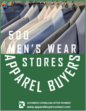500 MEN'S WEAR clothing stores buyers contact list
