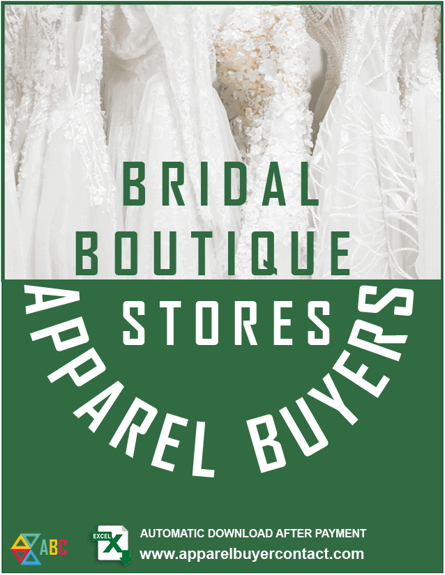 Bridal wear Boutique Clothing Stores Buyers Contact Details