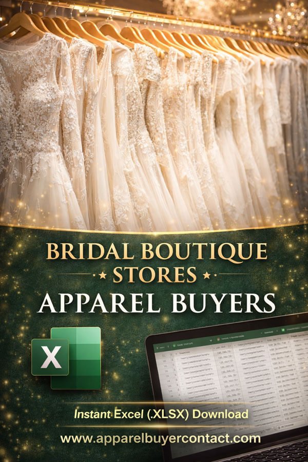 Bridal wear Boutique Clothing Stores Buyers Contact Details