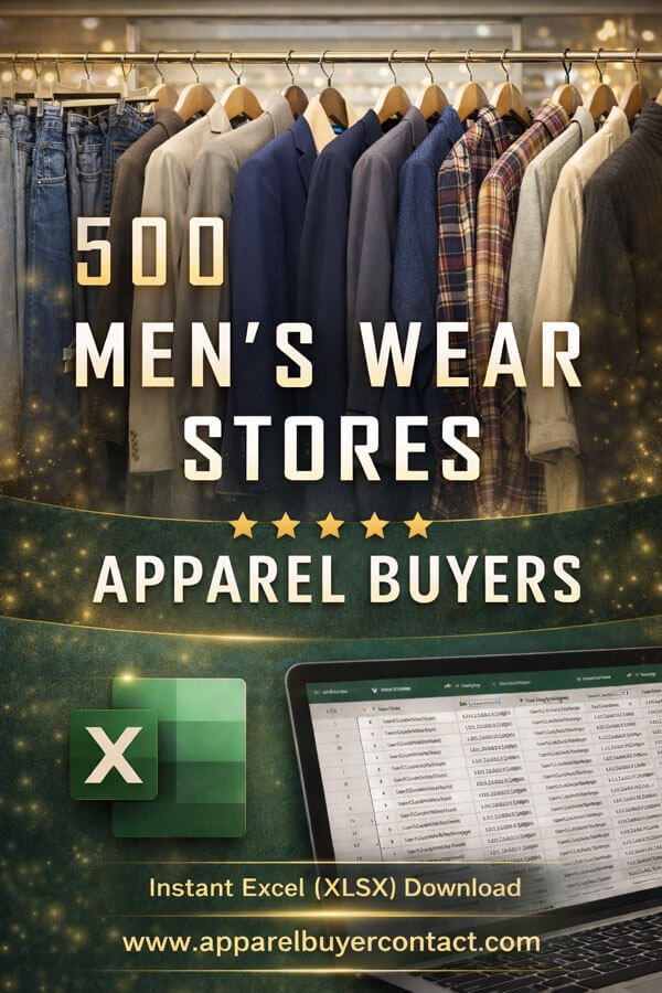 MEN'S WEAR clothing stores buyers contact list